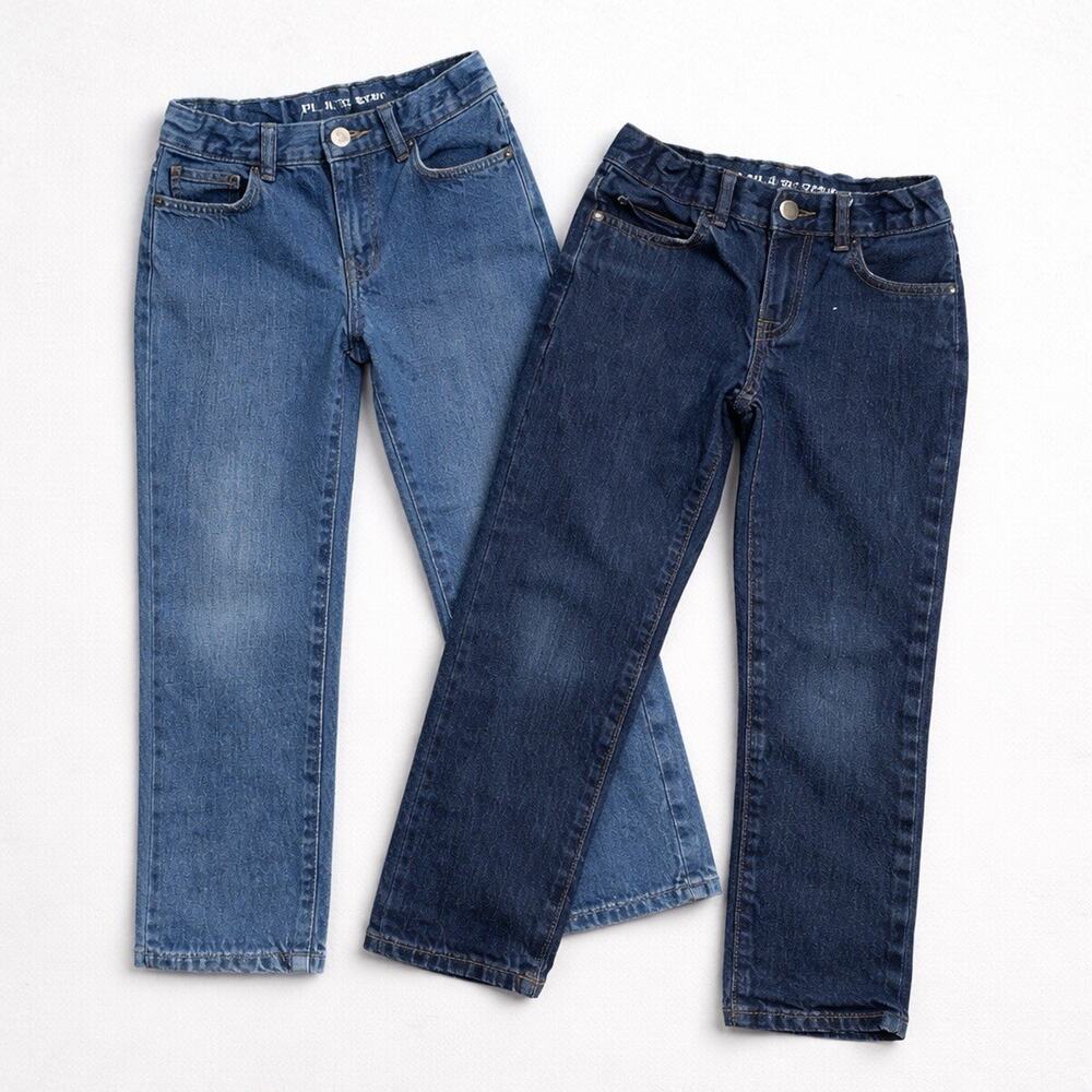 Place Straight Girls Jeans Size 6 Lot of 2 Blue Elastic Waist Denim
